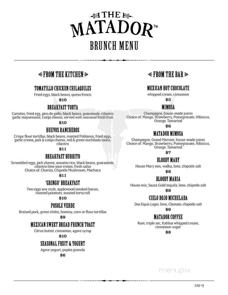 Casa Del Matador - Meridian, ID menu_pic