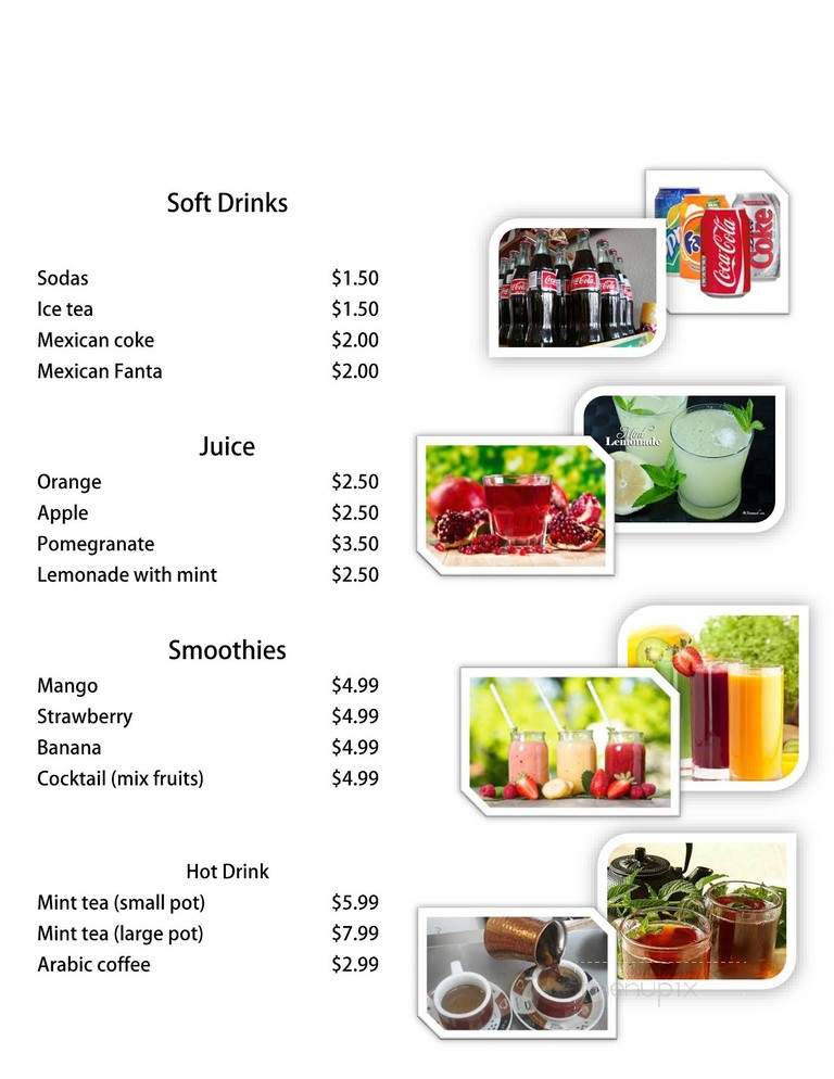 Masaj Cafe - Tucson, AZ menu_pic