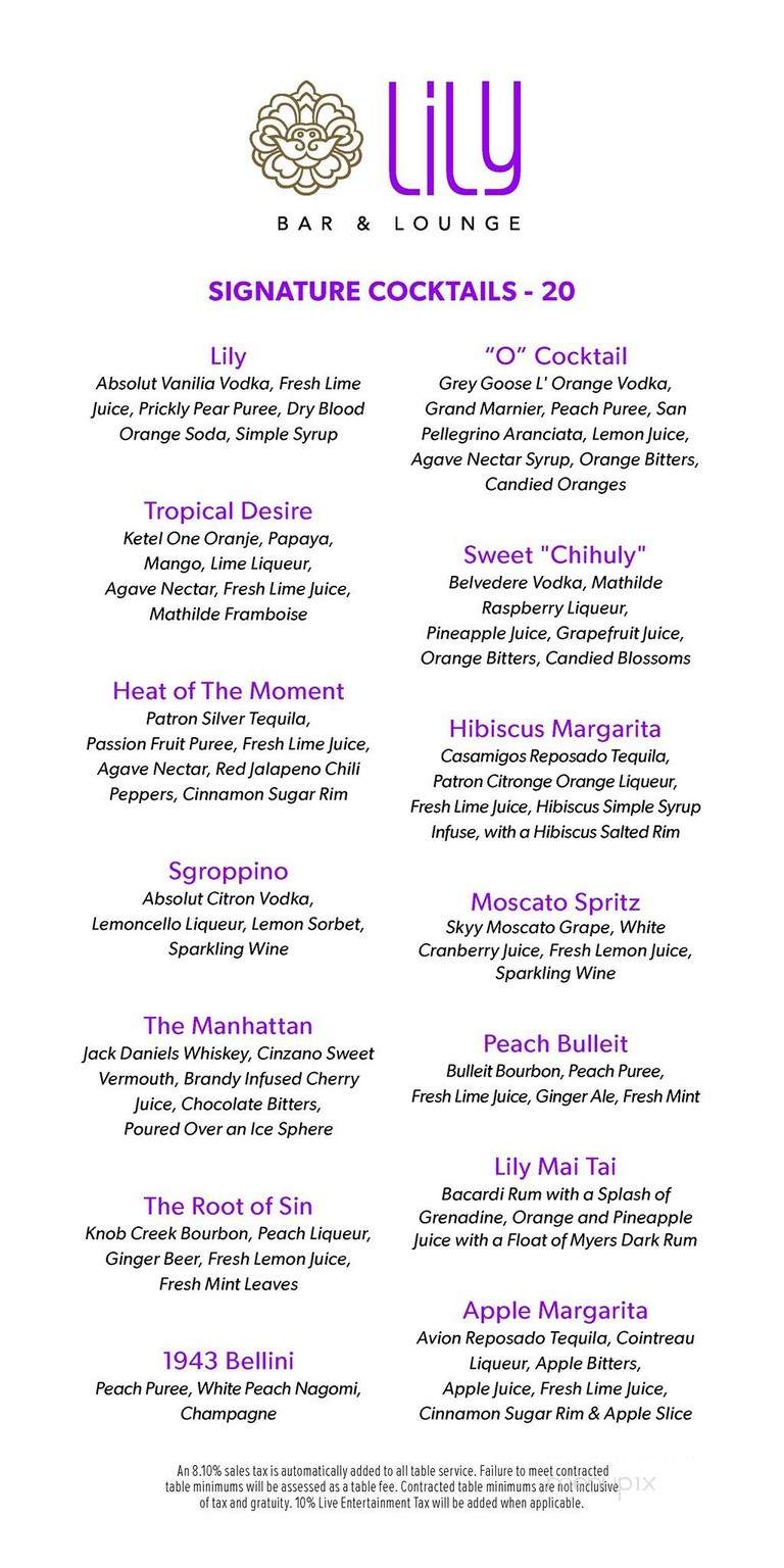PRESS Bar & Lounge - Las Vegas, NV menu_pic