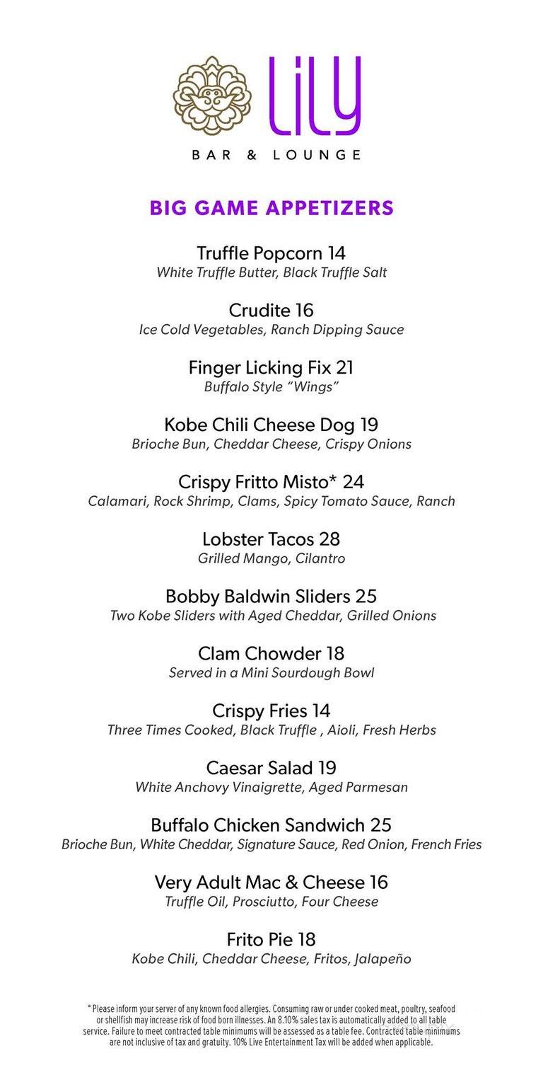 PRESS Bar & Lounge - Las Vegas, NV menu_pic