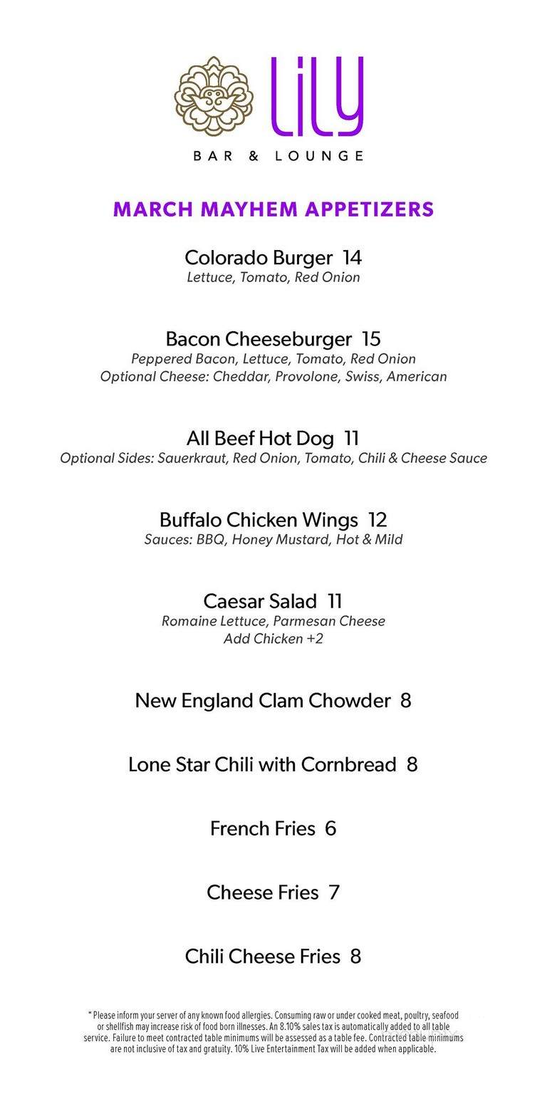 PRESS Bar & Lounge - Las Vegas, NV menu_pic