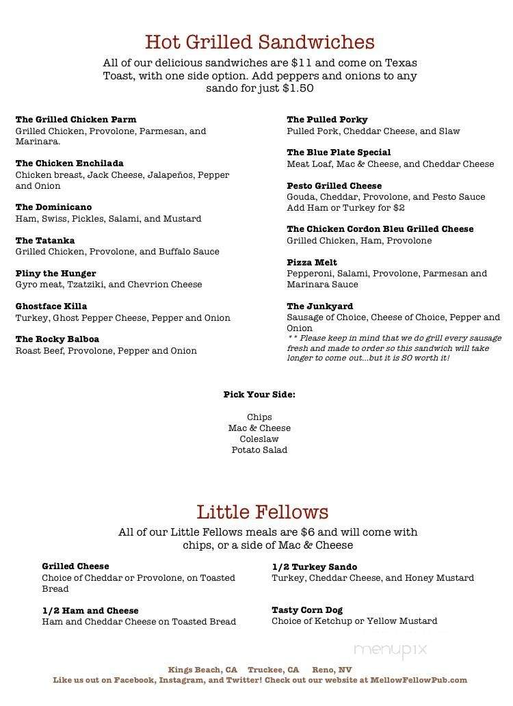 Mellow Fellow of Truckee - Truckee, CA menu_pic