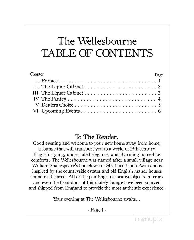 The Wellesbourne - Los Angeles, CA menu_pic