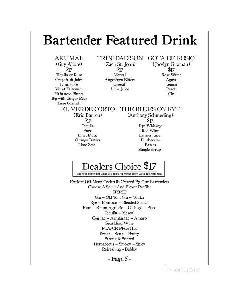 The Wellesbourne - Los Angeles, CA menu_pic