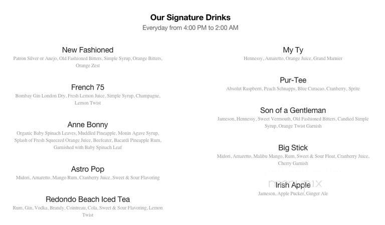 The Boogie - Redondo Beach, CA menu_pic