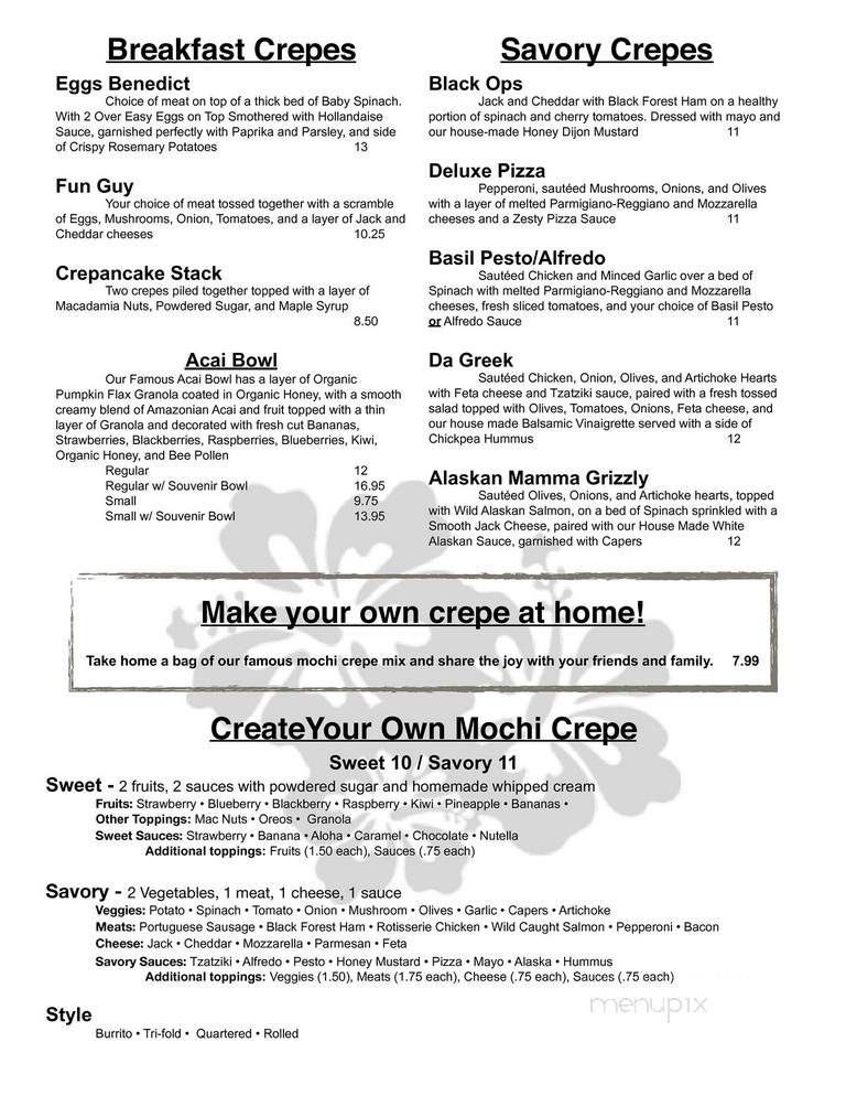Aloha Crepes - Honolulu, HI menu_pic