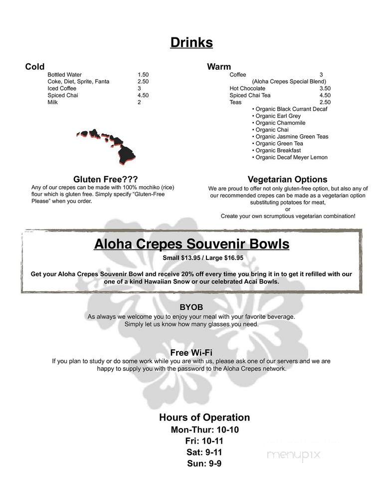 Aloha Crepes - Honolulu, HI menu_pic