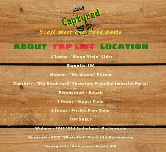 Captured Beer Bus - Portland, OR menu_pic