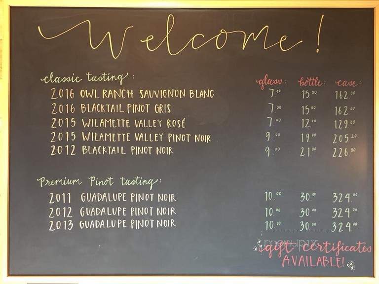Siltstone Wines - Carlton, OR menu_pic