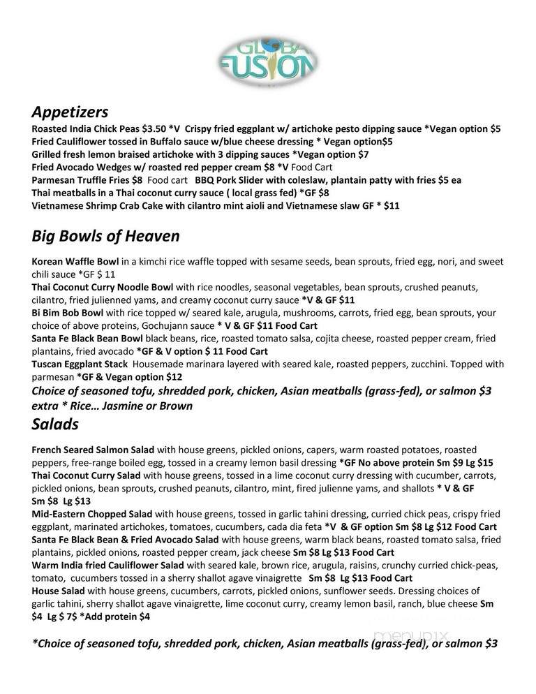 Bethlyn's Global Fusion - Bend, OR menu_pic