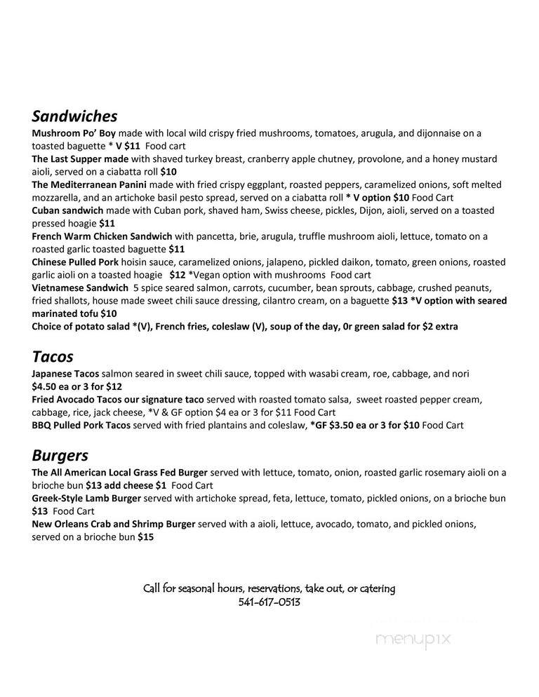 Bethlyn's Global Fusion - Bend, OR menu_pic