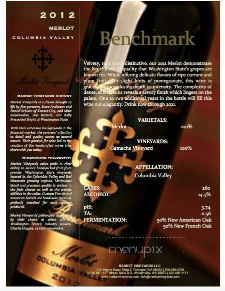 Market Vineyards Winery Tasting Room - Richland, WA menu_pic