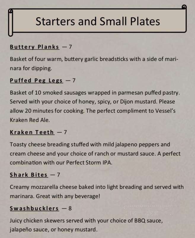 Vessel Wines - Woodinville, WA menu_pic