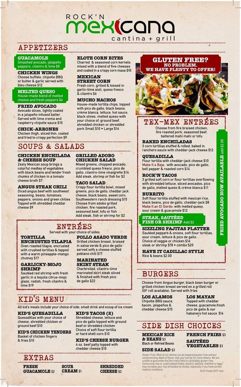 Rock'n Mexicana - Windham, NY menu_pic