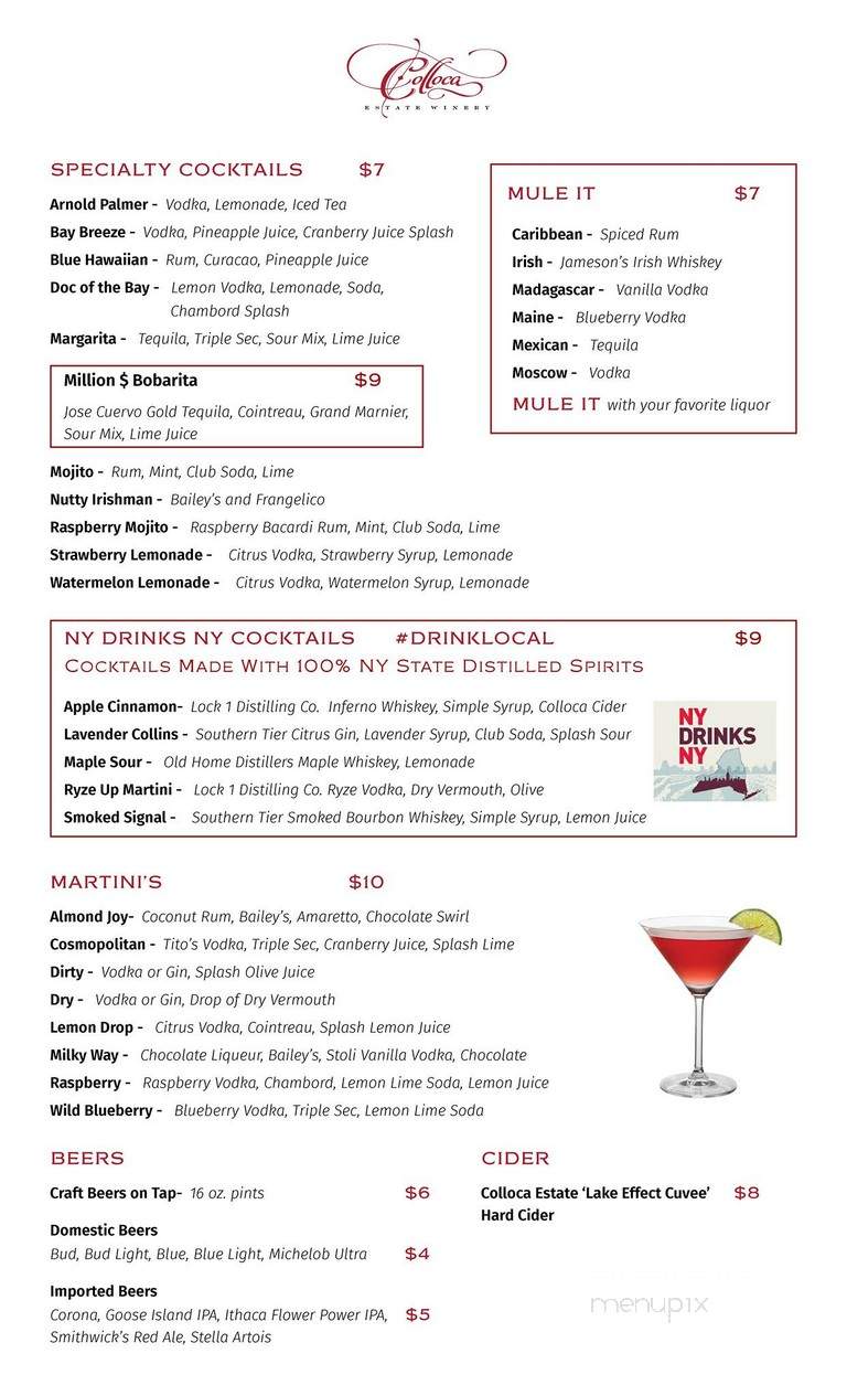 Colloca Estate - Fair Haven, NY menu_pic