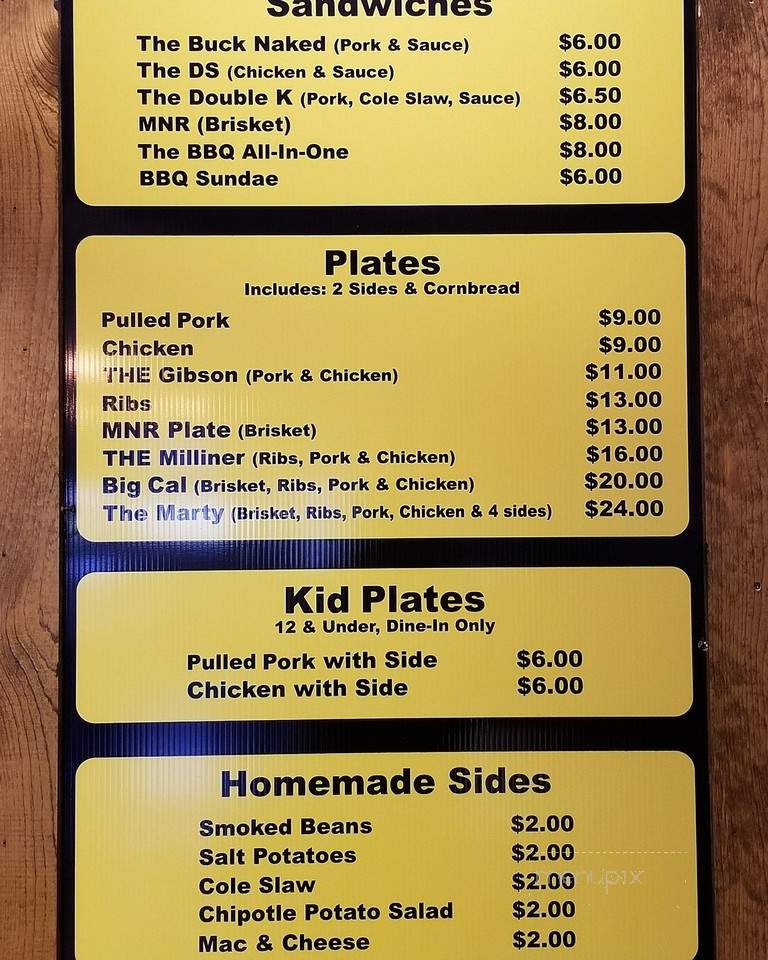 Milliner's Southern Smoke - Hornell, NY menu_pic