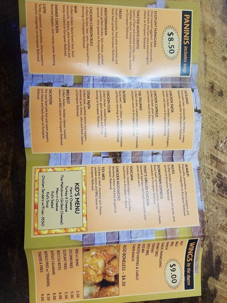 Tony's On Market St - Jonestown, PA menu_pic