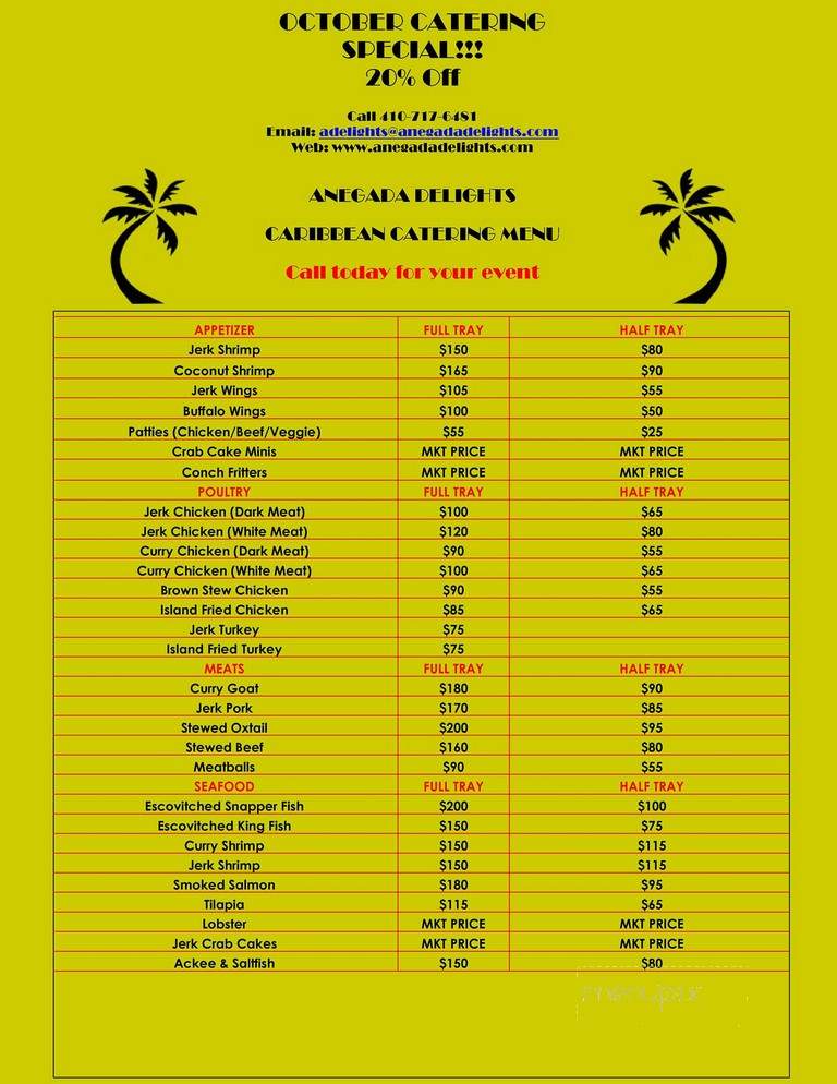 Anegada Delights - Elkridge, MD menu_pic