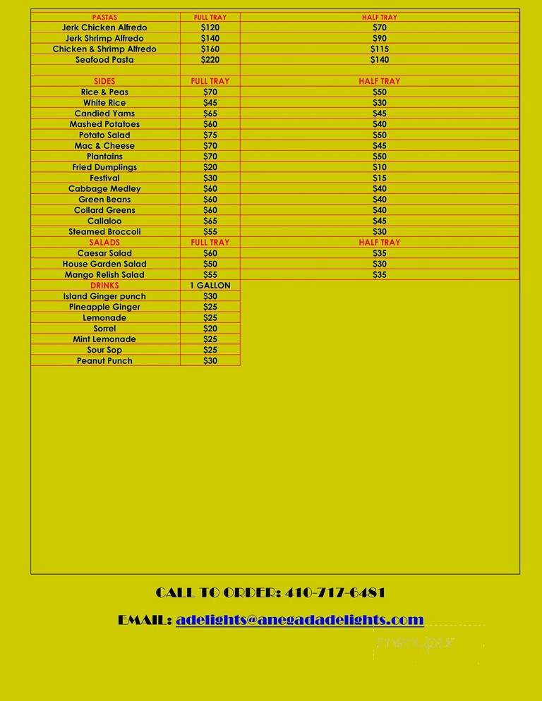 Anegada Delights - Elkridge, MD menu_pic