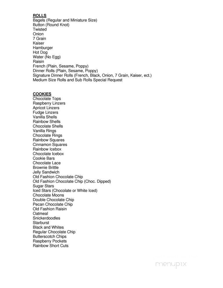 Goldman's Kosher Bakery - Baltimore, MD menu_pic