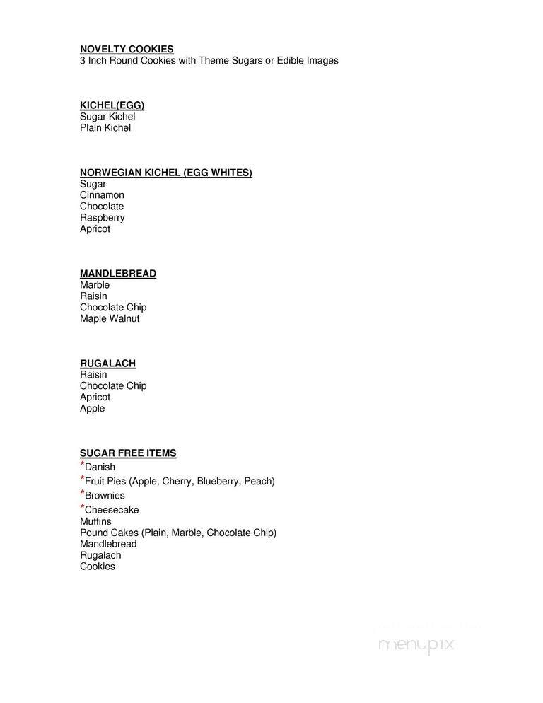 Goldman's Kosher Bakery - Baltimore, MD menu_pic