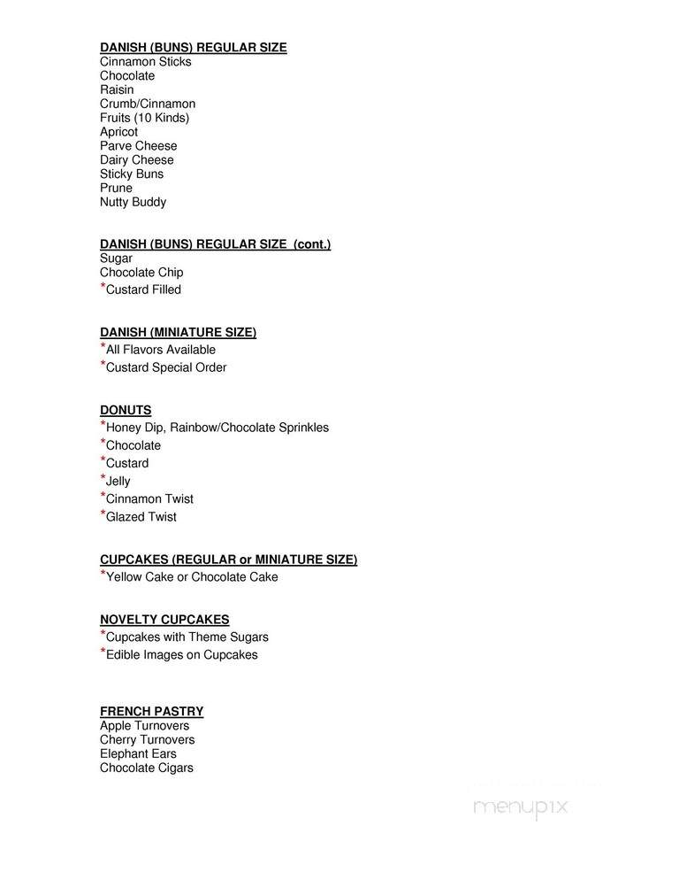 Goldman's Kosher Bakery - Baltimore, MD menu_pic