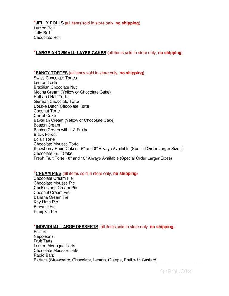 Goldman's Kosher Bakery - Baltimore, MD menu_pic