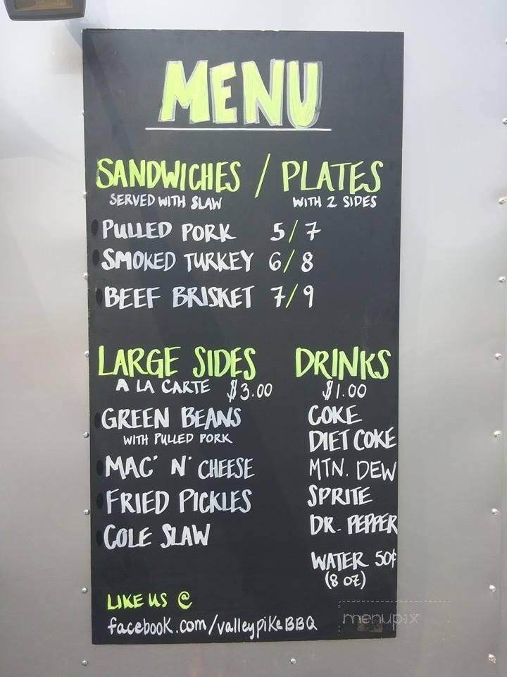 Valley Pike BBQ - Weyers Cave, VA menu_pic