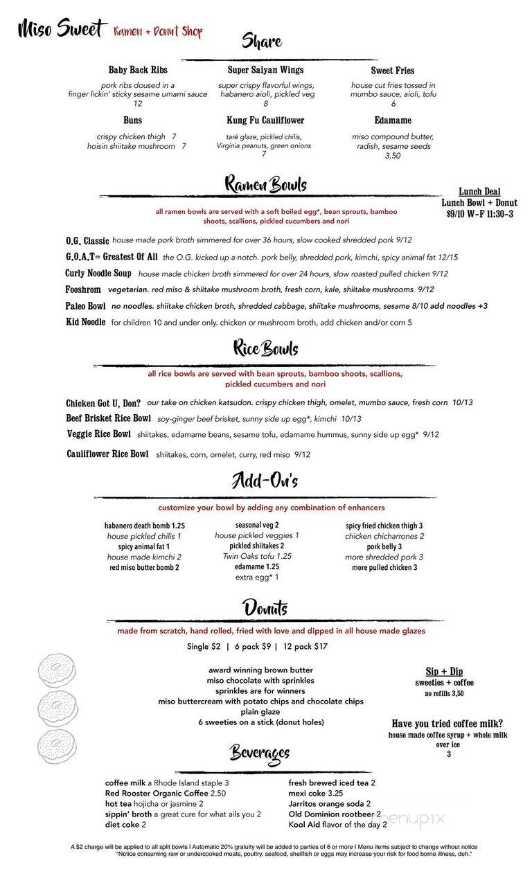 Miso Sweet - Charlottesville, VA menu_pic