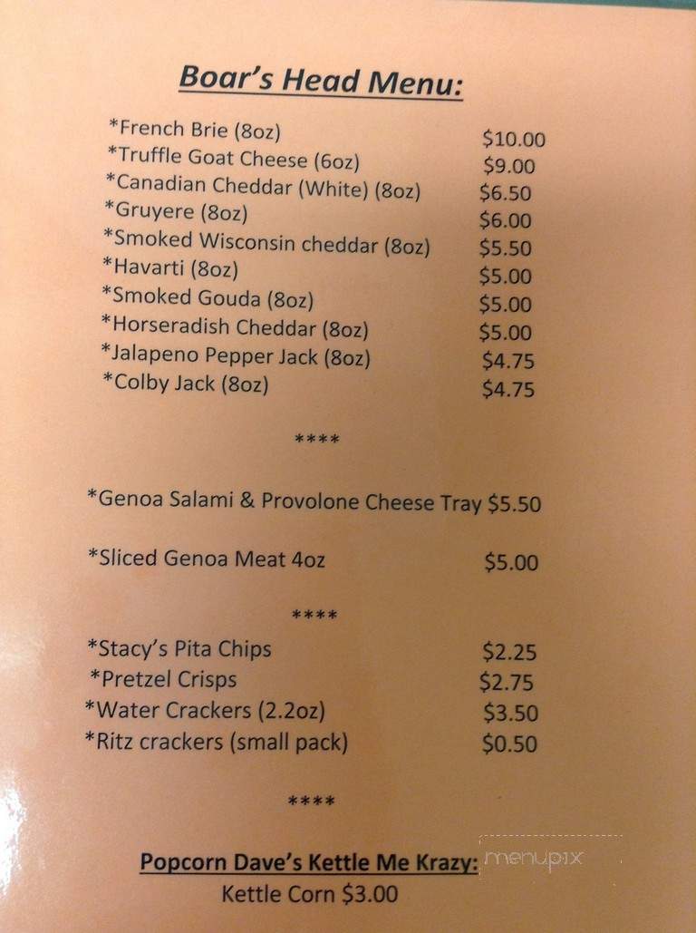 Daveste Vineyards - Troutman, NC menu_pic