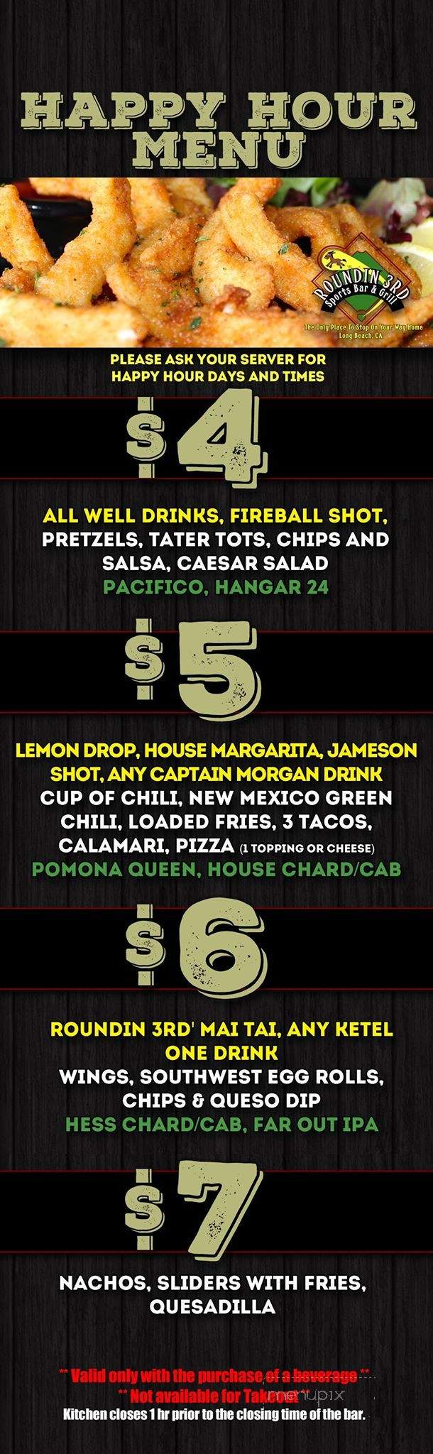 Roundin' 3rd - Long Beach, CA menu_pic
