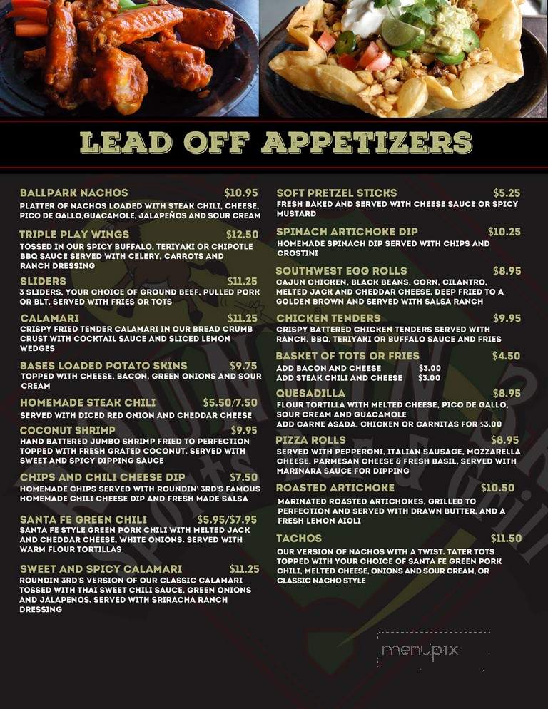 Roundin' 3rd - Long Beach, CA menu_pic