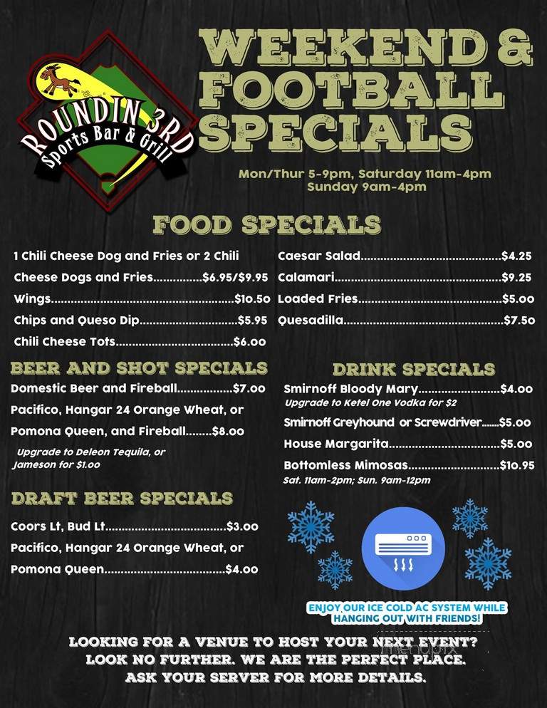Roundin' 3rd - Long Beach, CA menu_pic