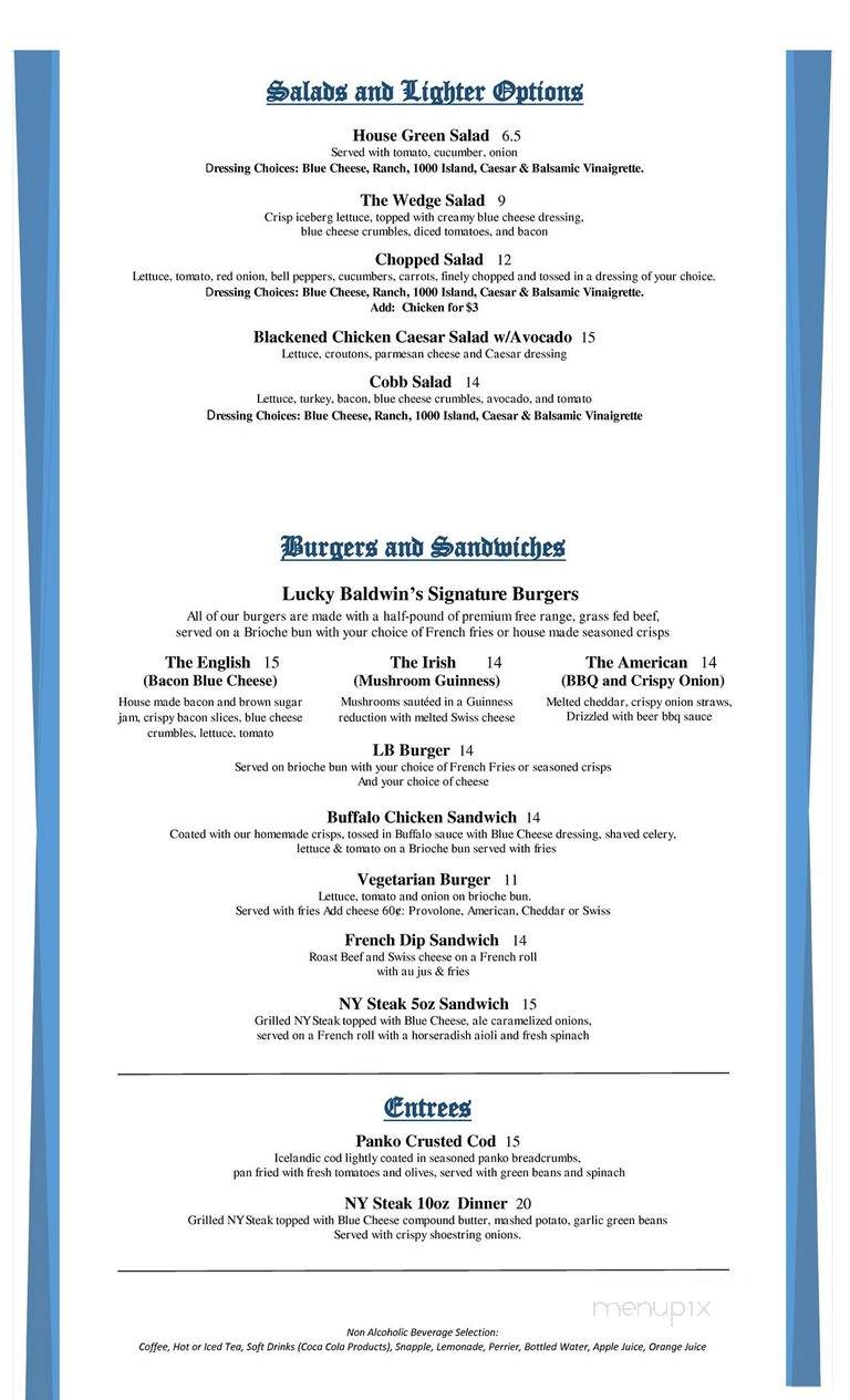 Lucky Baldwins Trappiste - Pasadena, CA menu_pic
