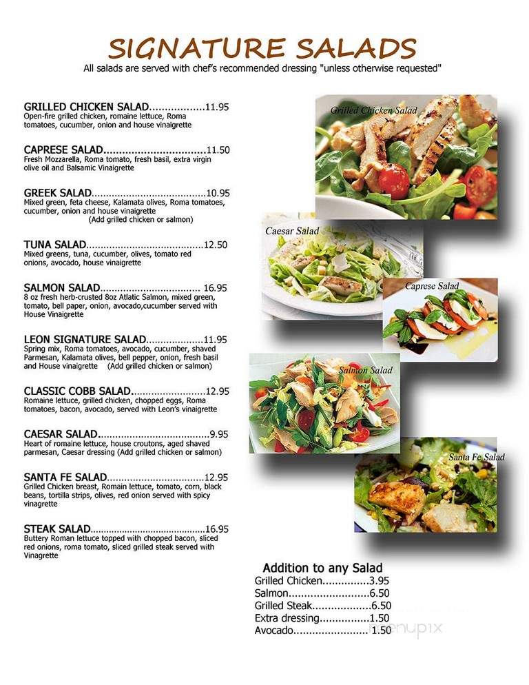 Leon Cafe & Lounge - Glendale, CA menu_pic