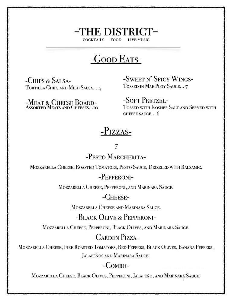 The District - Redlands, CA menu_pic