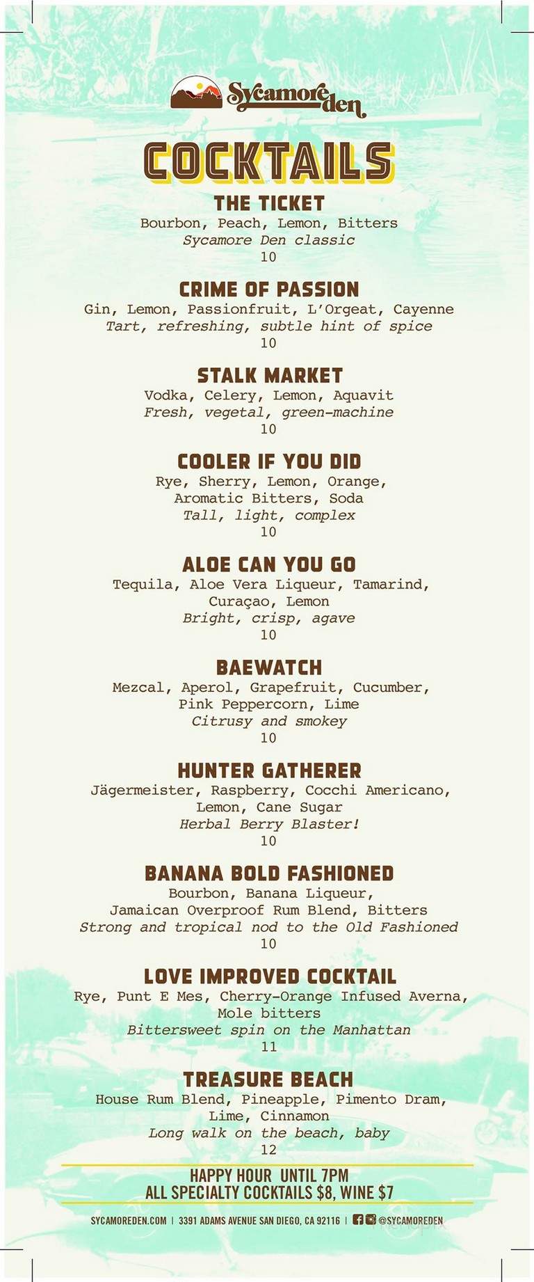 Sycamore Den - San Diego, CA menu_pic