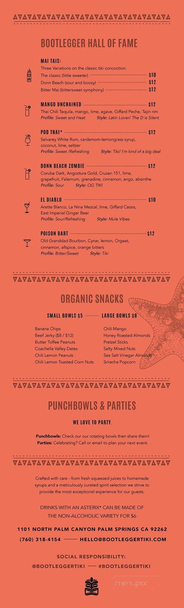Bootlegger Tiki - Palm Springs, CA menu_pic