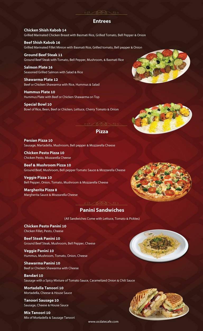Date Cafe - Tustin, CA menu_pic