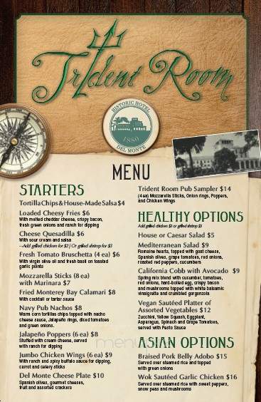 Trident Room - Monterey, CA menu_pic