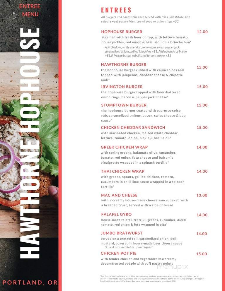 Hawthorne Hophouse - Portland, OR menu_pic