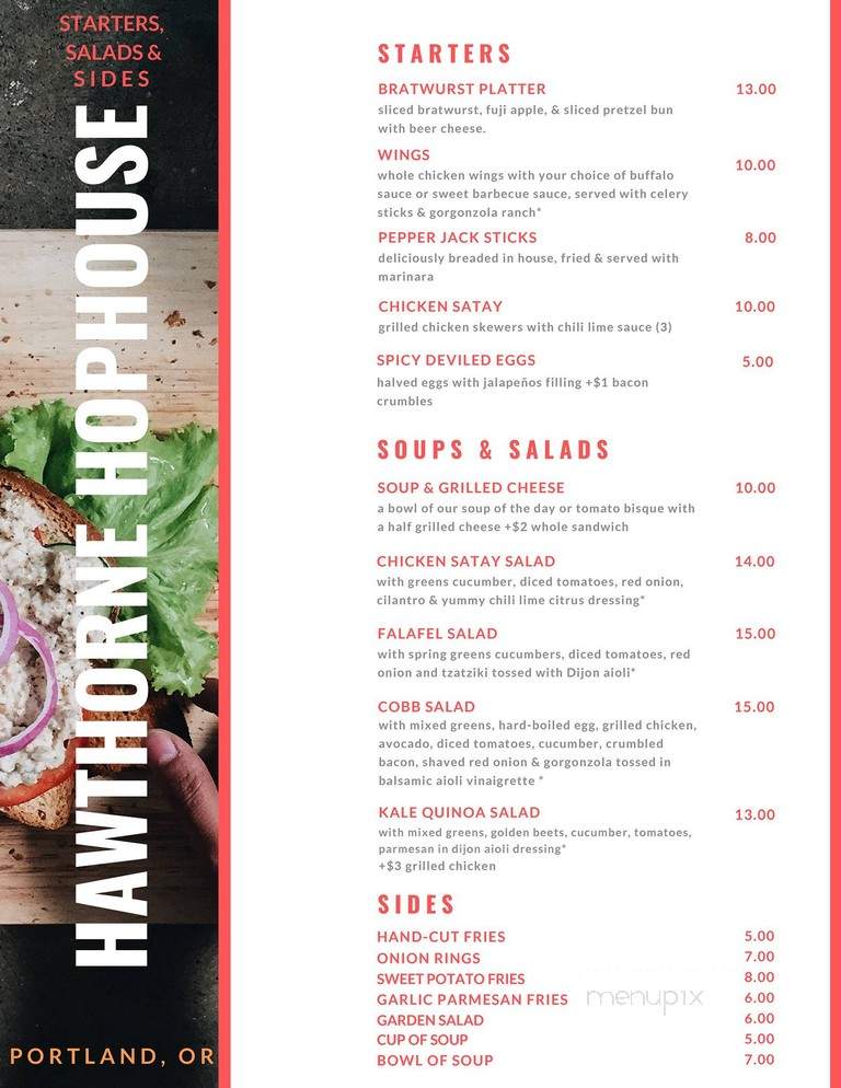 Hawthorne Hophouse - Portland, OR menu_pic