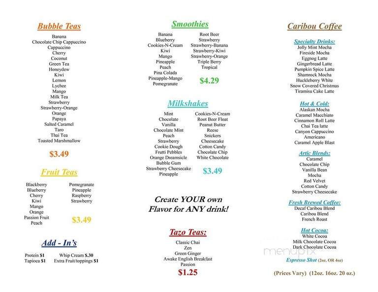 Tutti Frutti Frozen Yogurt - Hickory, NC menu_pic