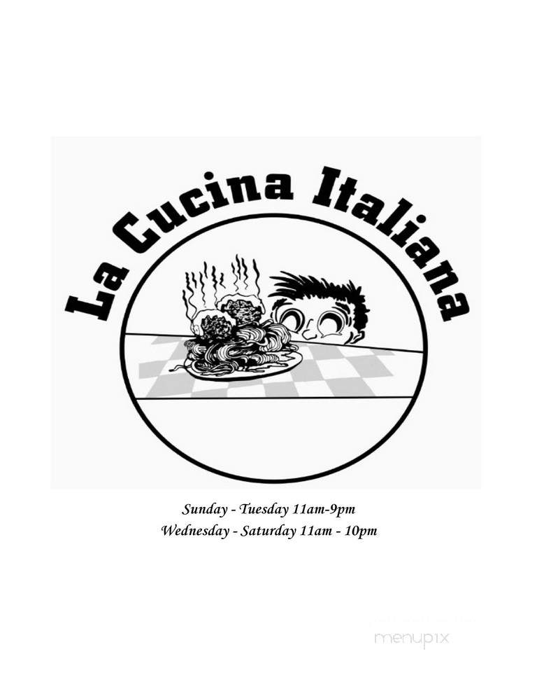 La Cucina Italiana - Worcester, MA menu_pic
