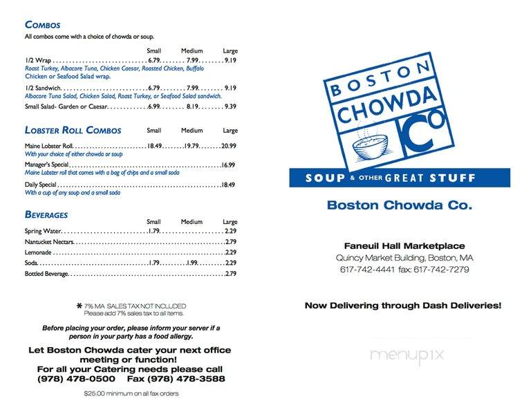Boston Chowda - Haverhill, MA menu_pic