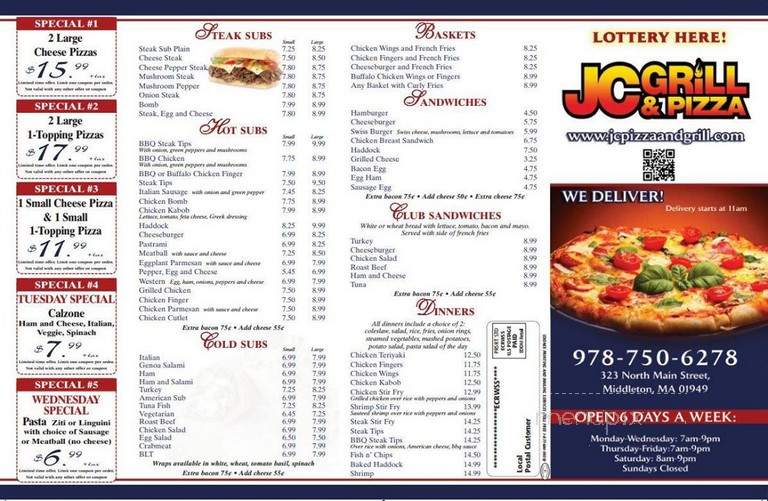 JC Grill and Pizza - Middleton, MA