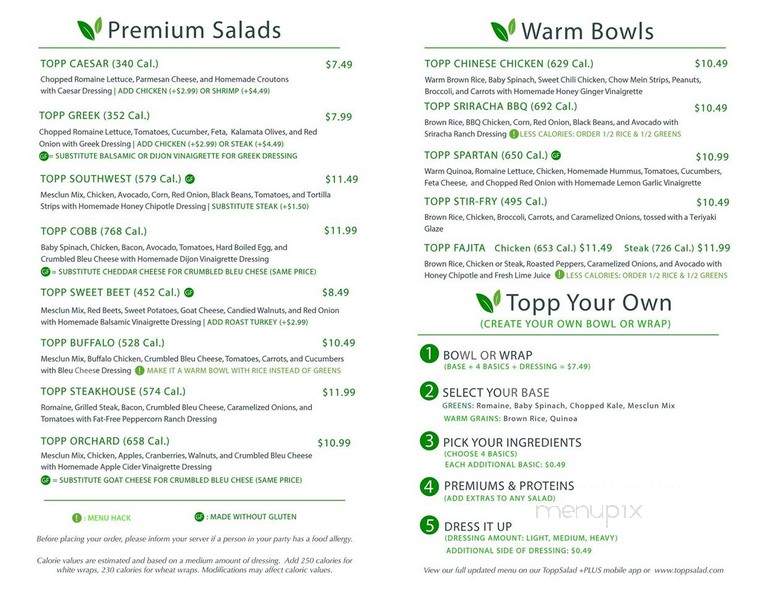 ToppSalad - Danvers, MA menu_pic