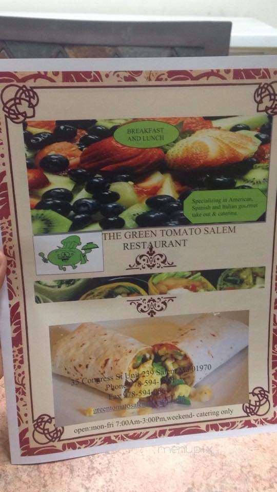 Green Tomato - Salem, MA menu_pic