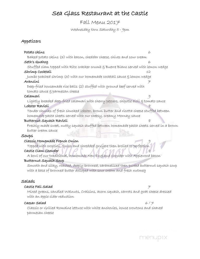 Sea Glass Restaurant - Gloucester, MA menu_pic