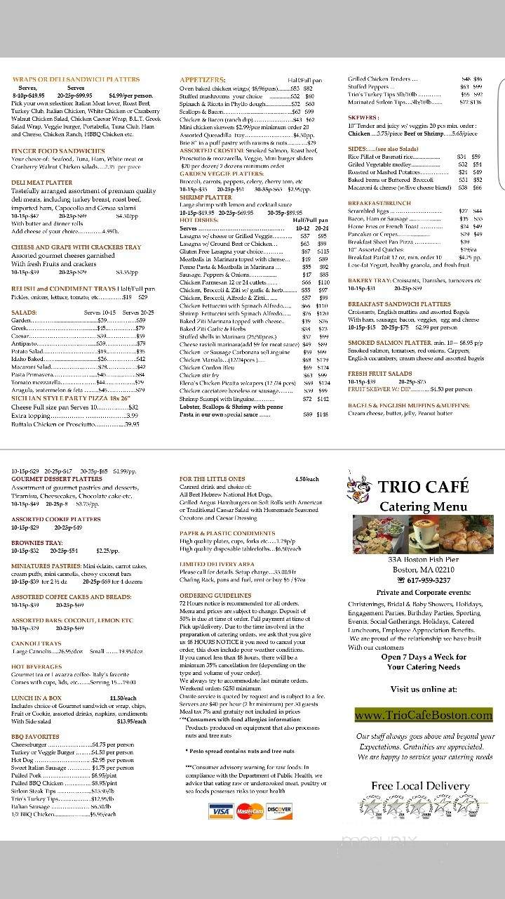 Trio Cafe Boston - Boston, MA menu_pic
